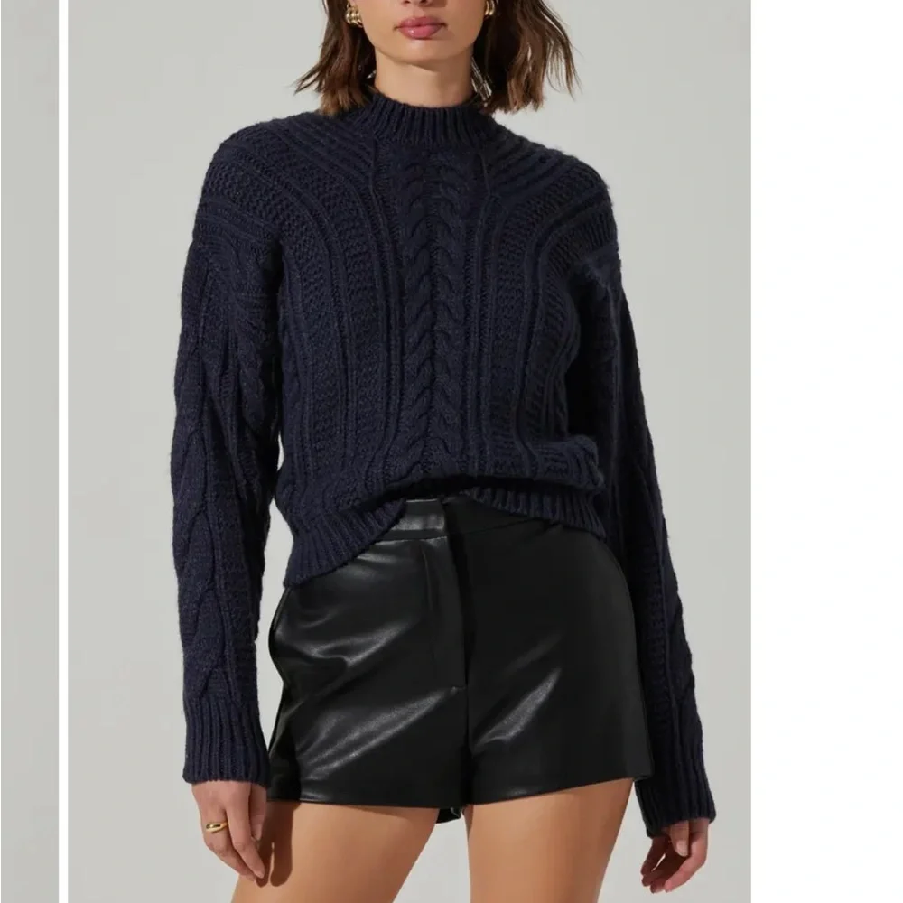 ASTR Wool blend  Lace-Up Back Sweater- - Picture 5 of 7